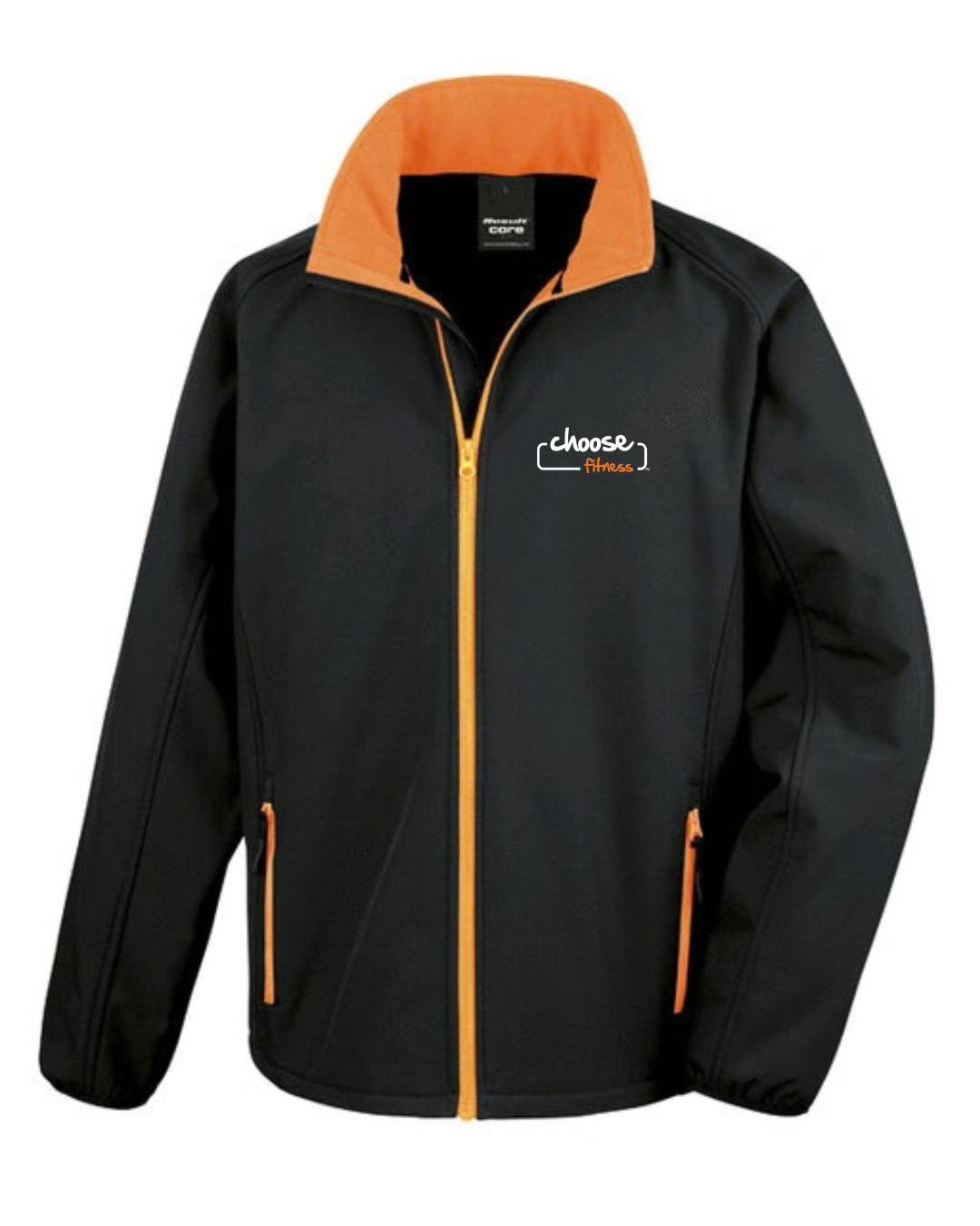 Choose Fitness - Male Softshell Jkt - Black/orange